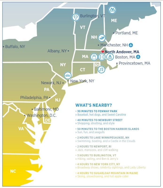 Merrimack College 莫瑞麥克學院地理位置