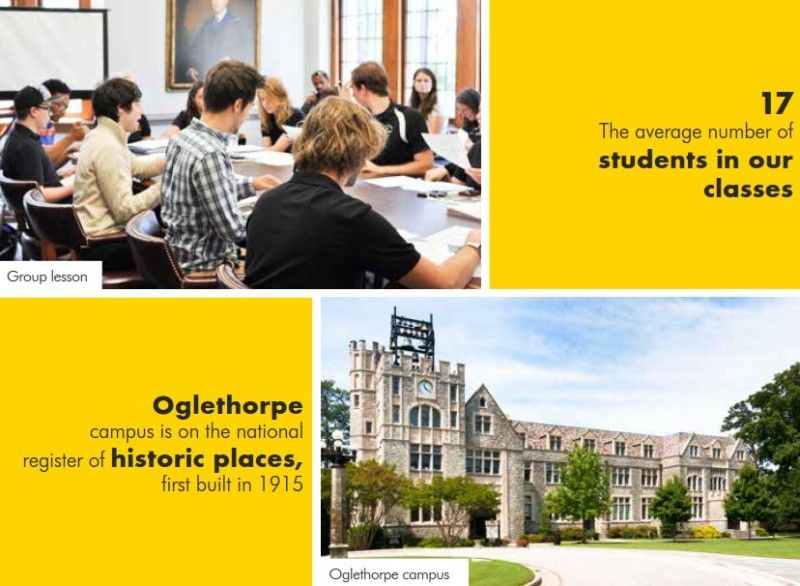 Oglethorpe University 奧格爾索普大學班級的平均學生人數17位