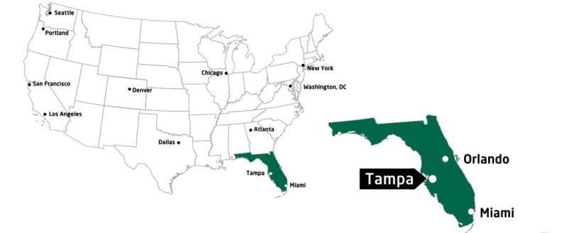 University of South Florida 南佛羅里達大學地理位置