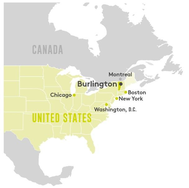 University of Vermont 佛蒙特大學地理位置